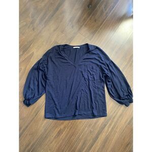 ADREAMLY S long bubble sleeve v neck shirt